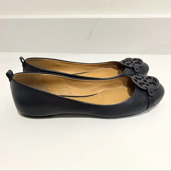 Tory Burch Shoes Tory Burch Black Gabriel Leather Ballet Flats